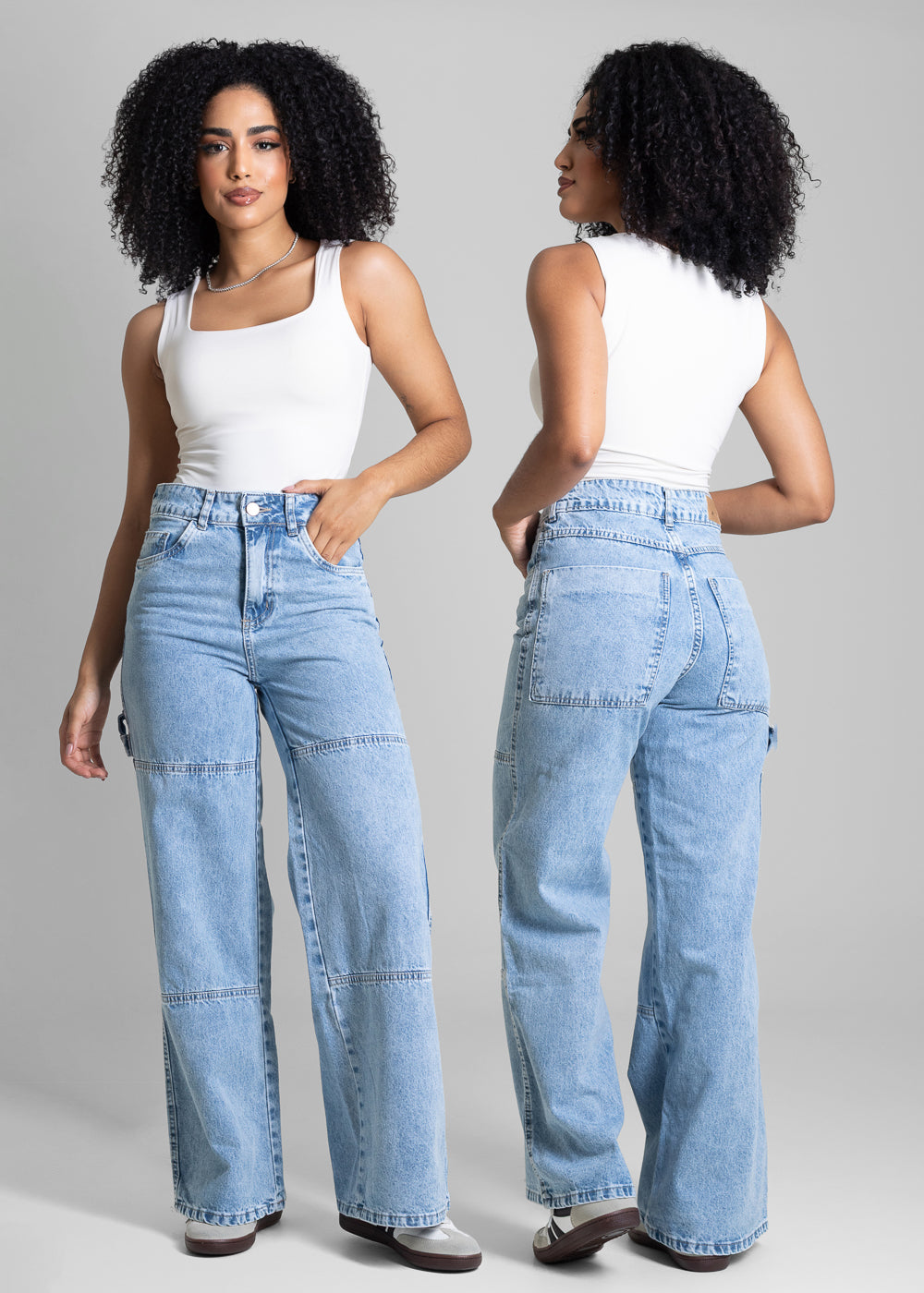 Calça Jeans Sawary Wide Leg Petit - 282805 AZUL