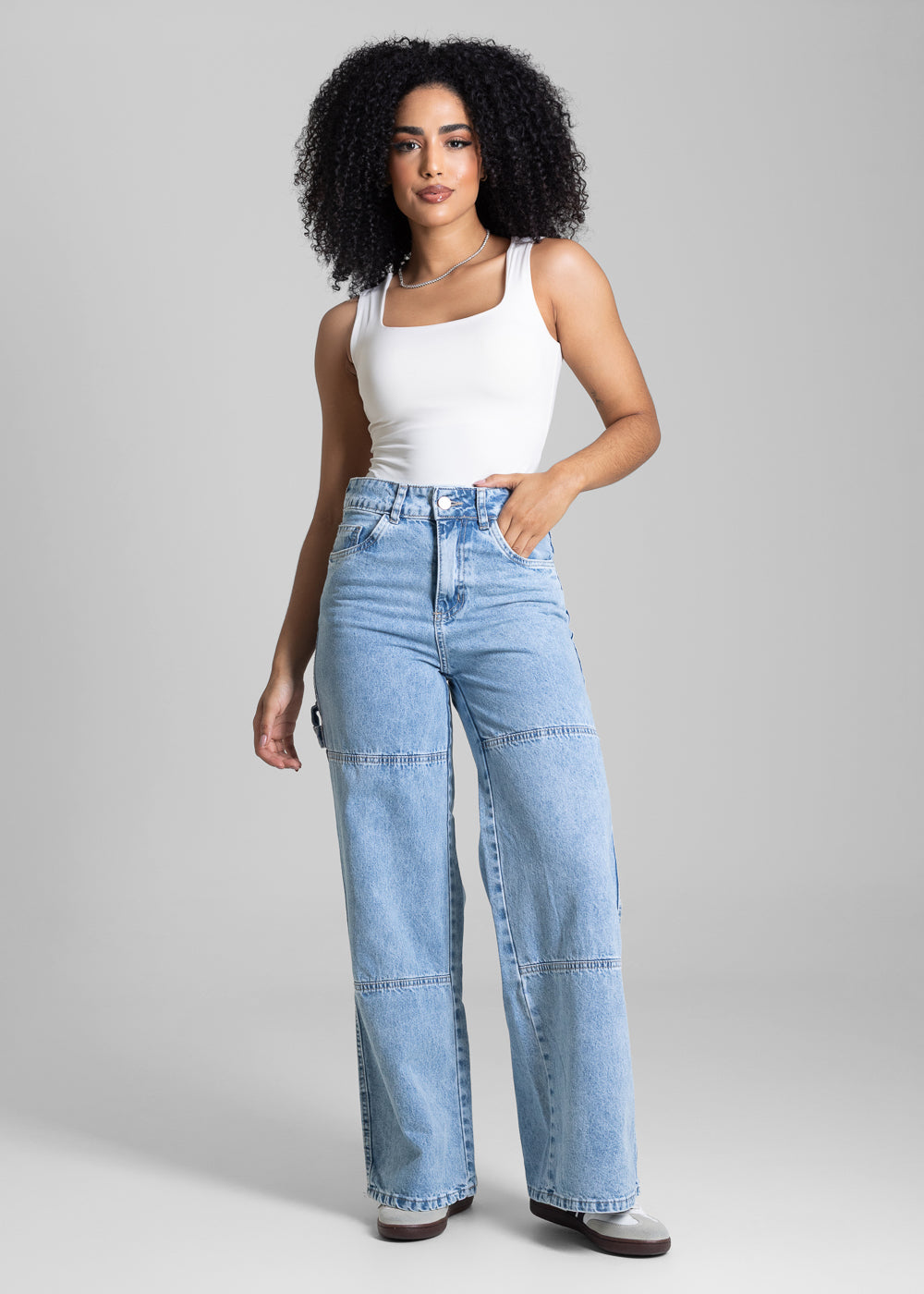 Calça Jeans Sawary Wide Leg Petit - 282805 AZUL
