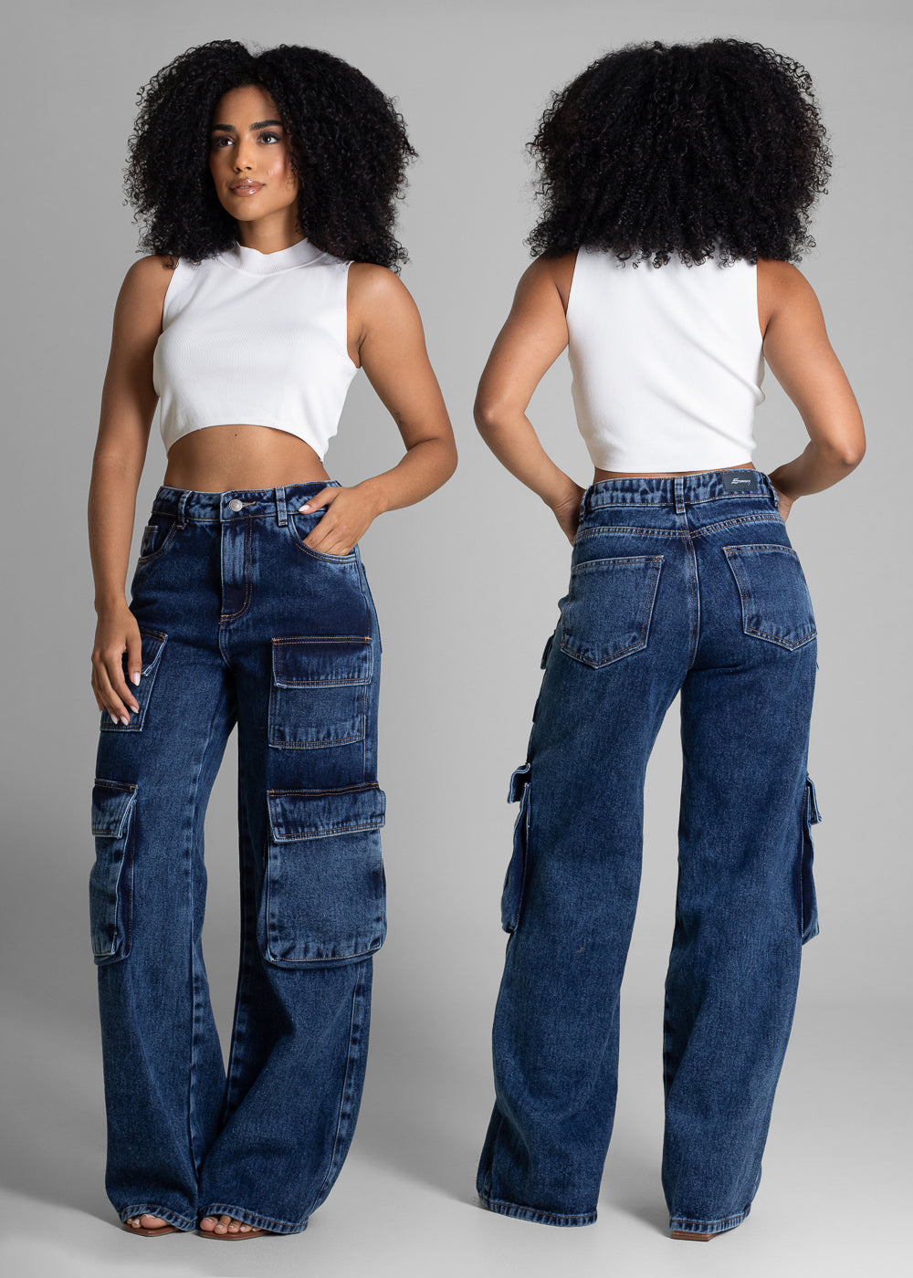 Calça Jeans Sawary Wide Leg - 282811 AZUL