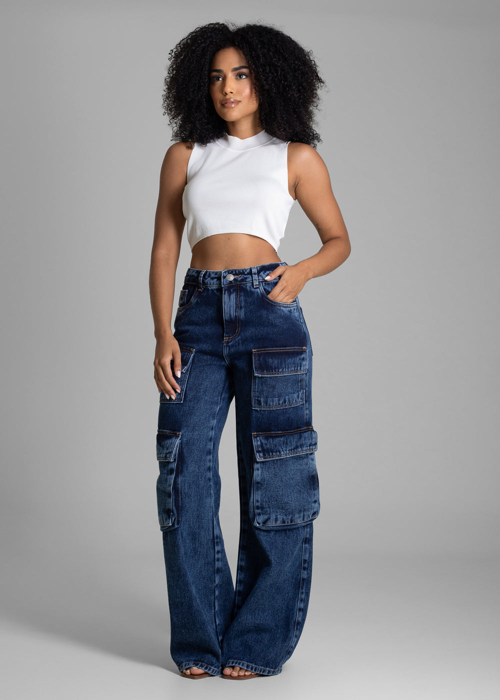 Calça Jeans Sawary Wide Leg - 282811 AZUL