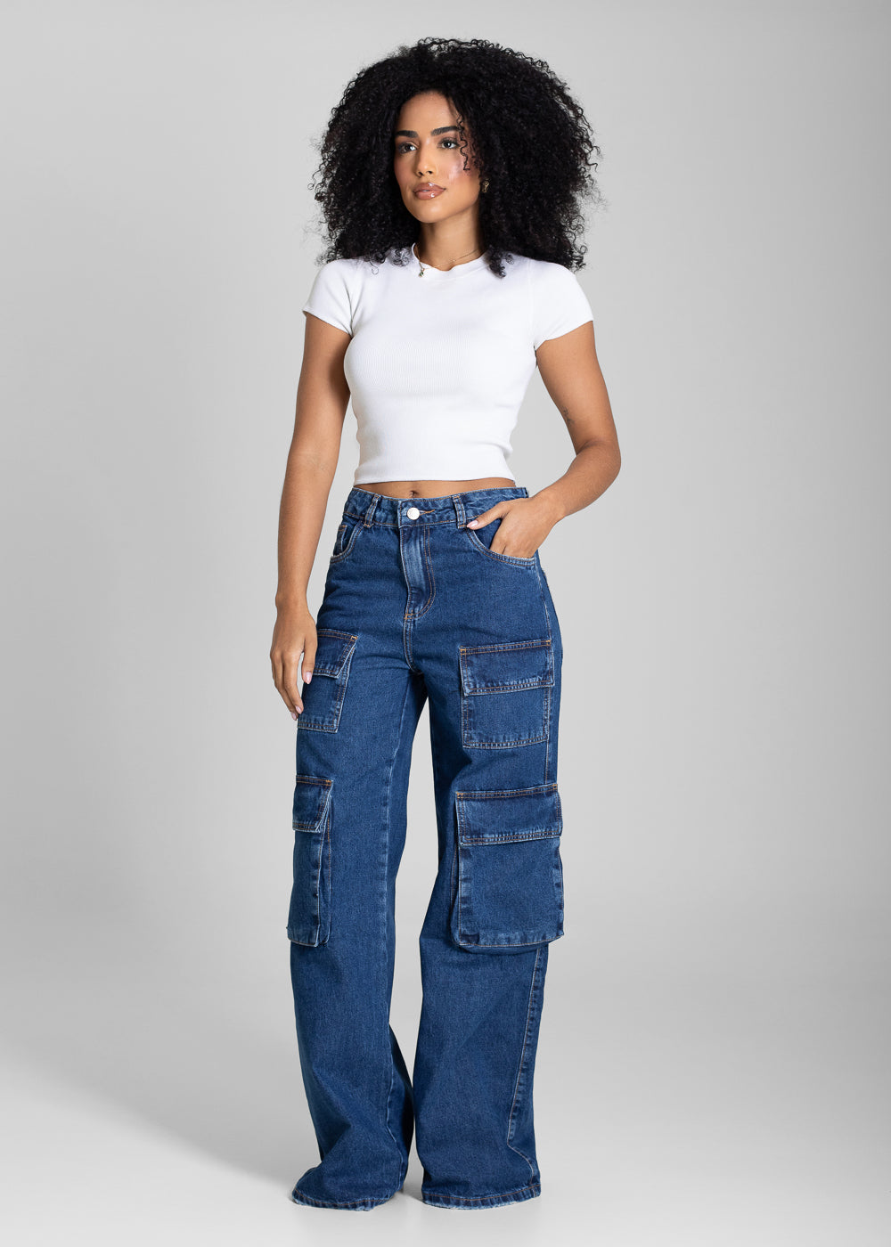 Calça Jeans Sawary Wide Leg - 282812 AZUL