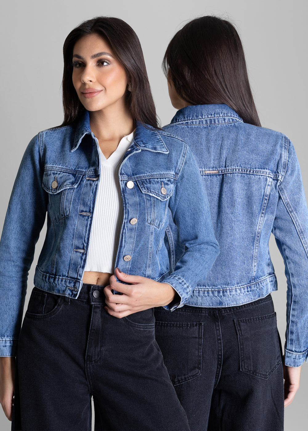 Jaqueta Jeans Sawary - 282813 AZUL