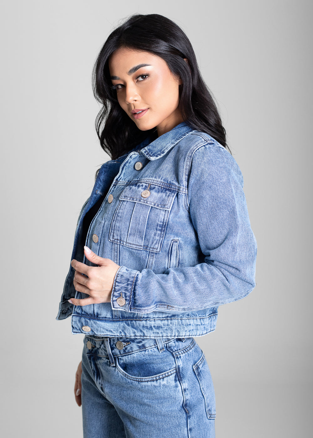 Jaqueta Jeans Sawary - 282814 AZUL