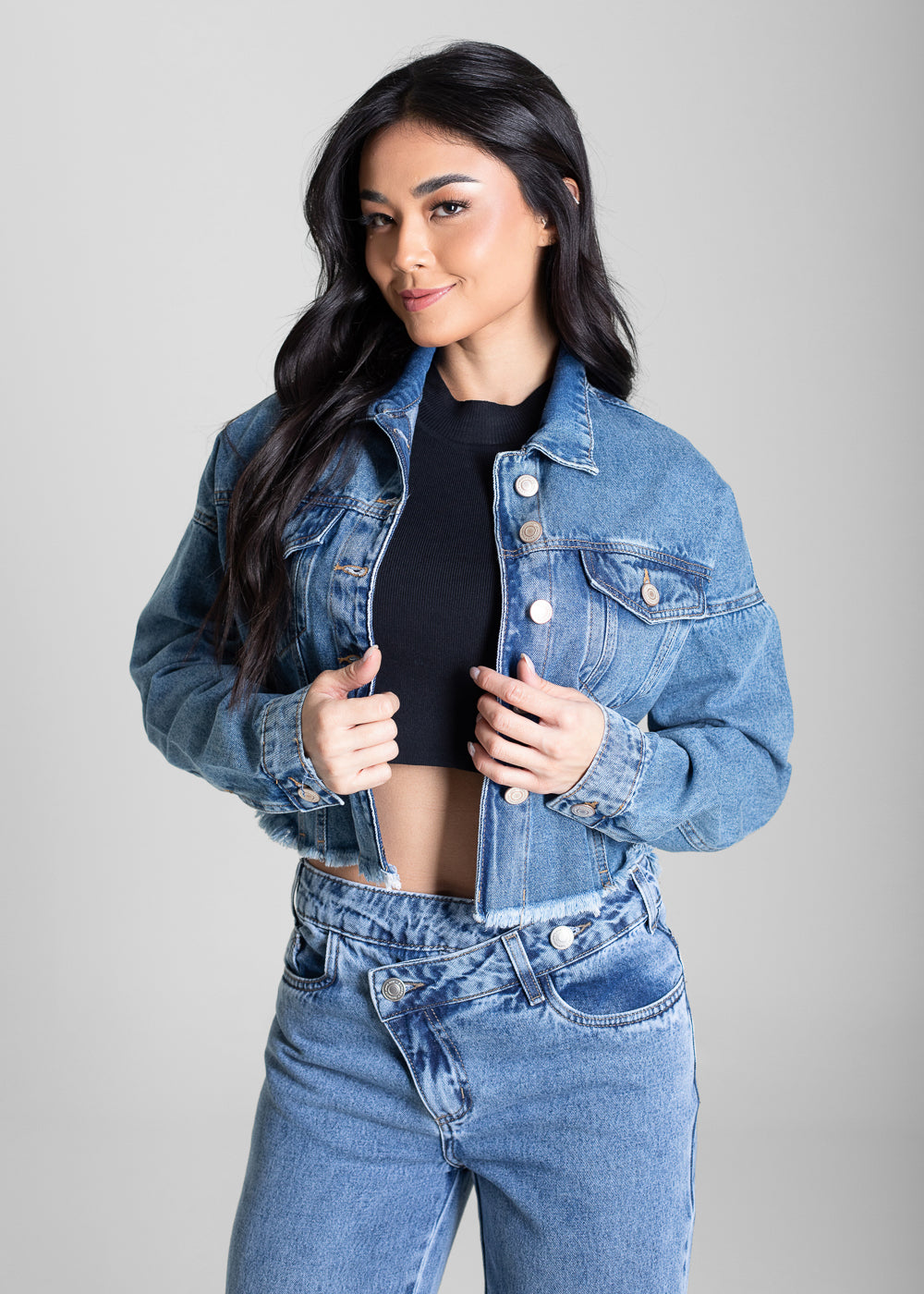 Jaqueta Jeans Sawary - 282814 AZUL