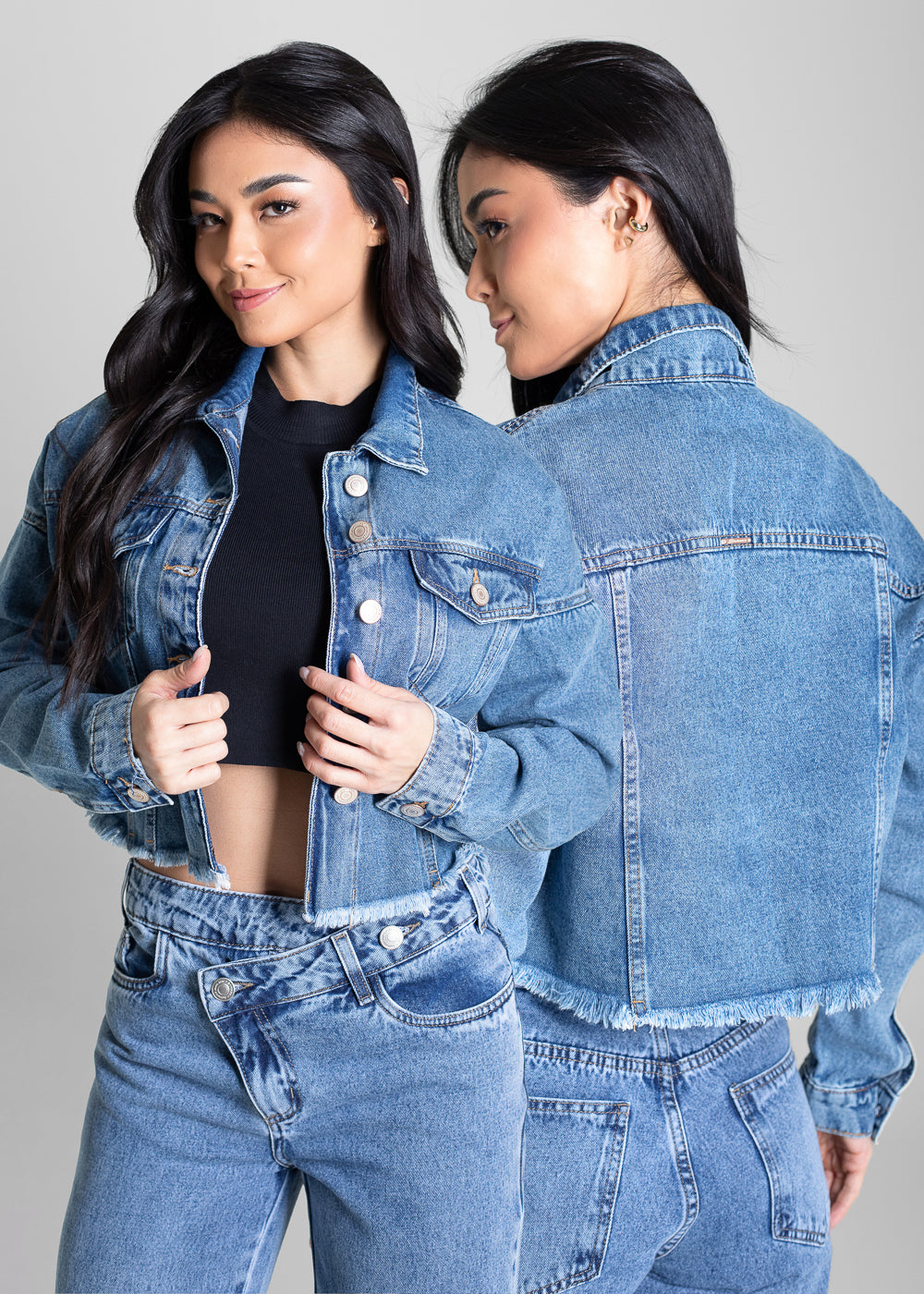 Jaqueta Jeans Sawary - 282814 AZUL