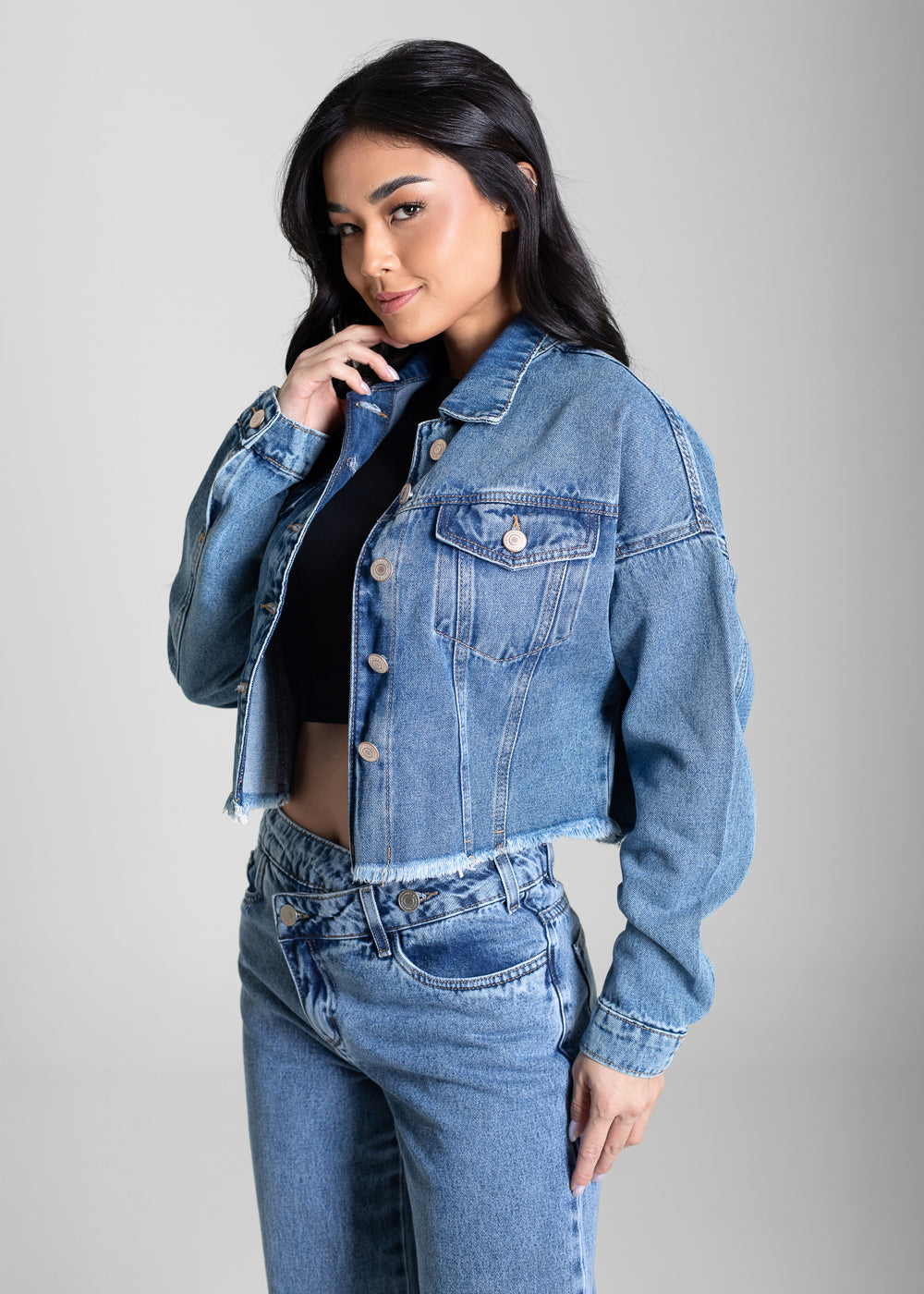 Jaqueta Jeans Sawary - 282814 AZUL