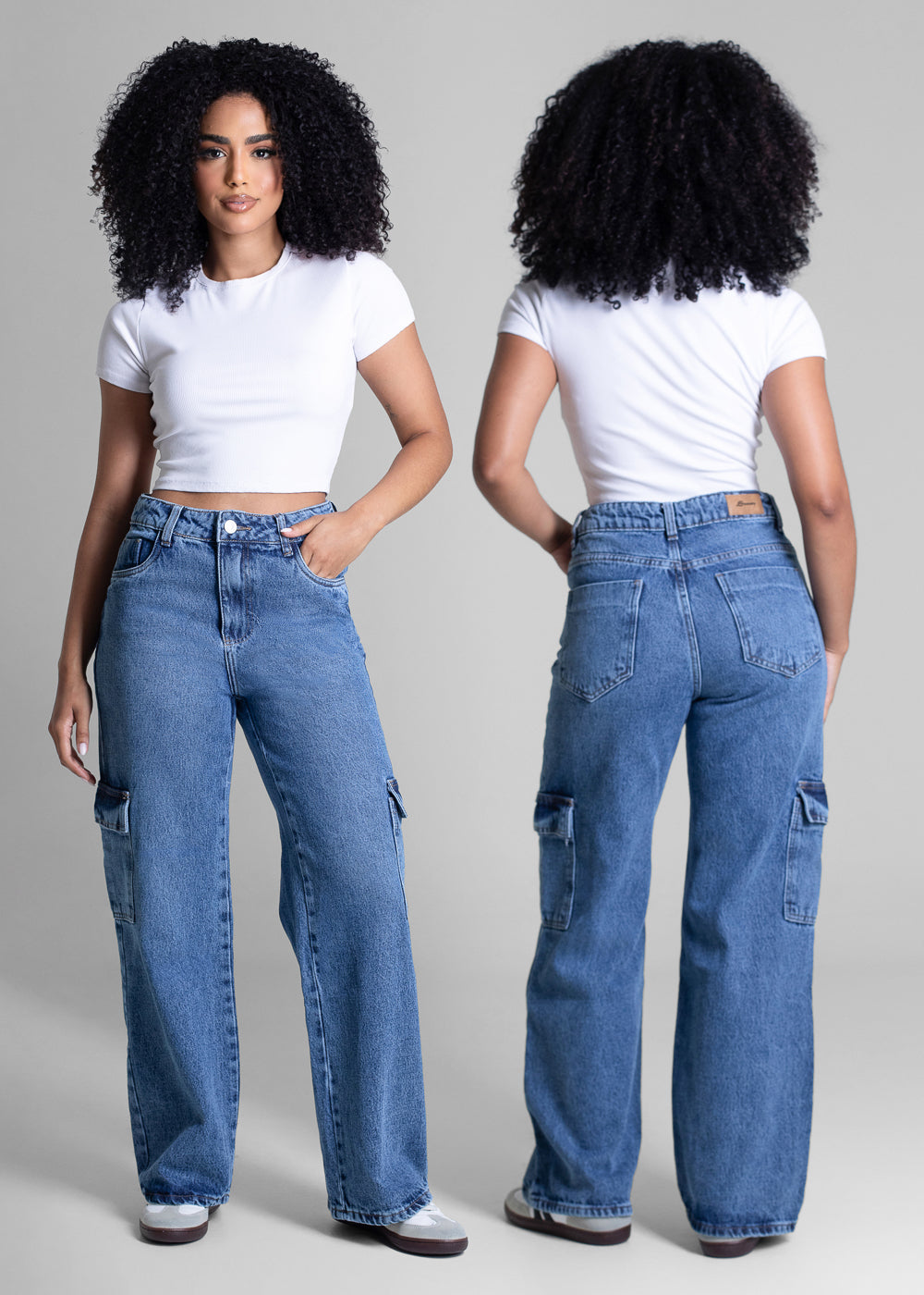 Calça Jeans Sawary Wide Leg Petit - 282822 AZUL
