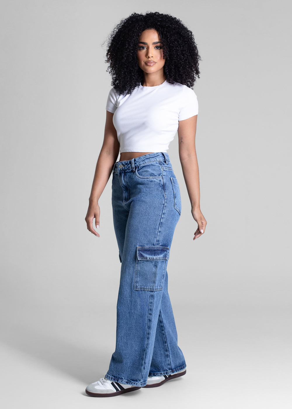 Calça Jeans Sawary Wide Leg Petit - 282822 AZUL