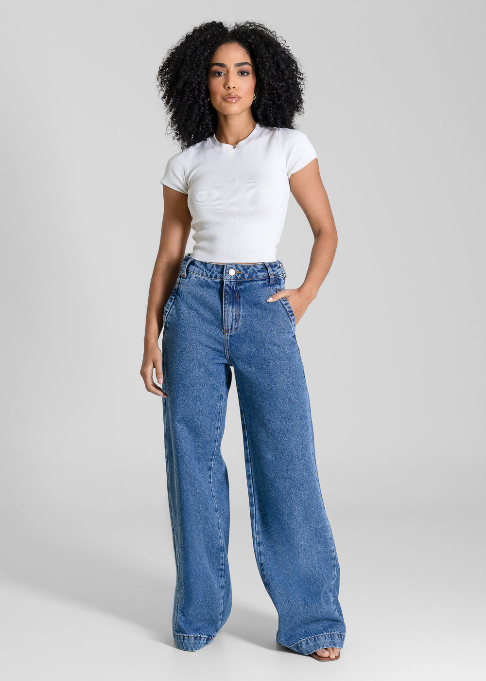 Calça Jeans Sawary Wide Leg - 282834 AZUL
