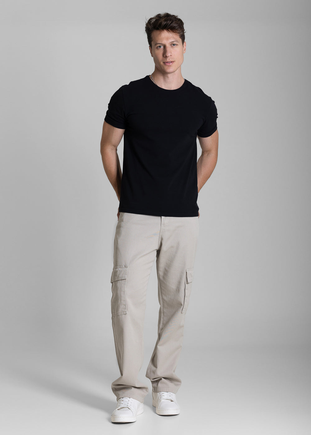 Calça Sarja Sawary Relaxed Cargo - 282862 BEGE