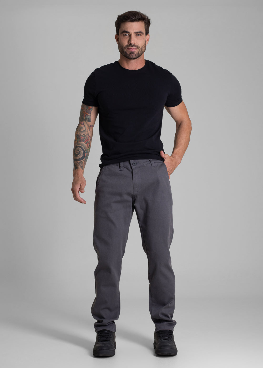Calça Sarja Sawary Slim - 282876 CINZA