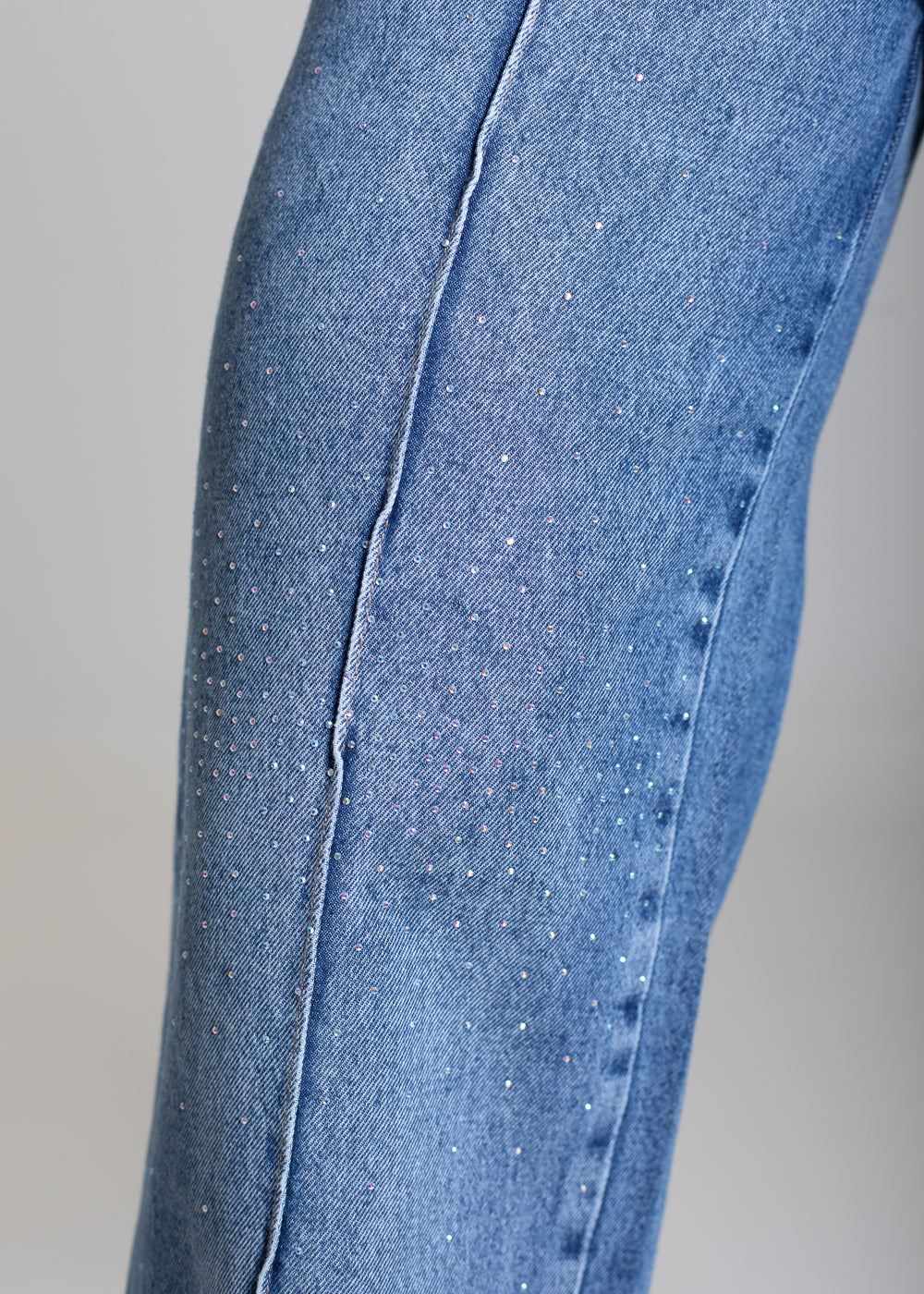 Calça Jeans Sawary Wide Leg Brilho - 282964 AZUL