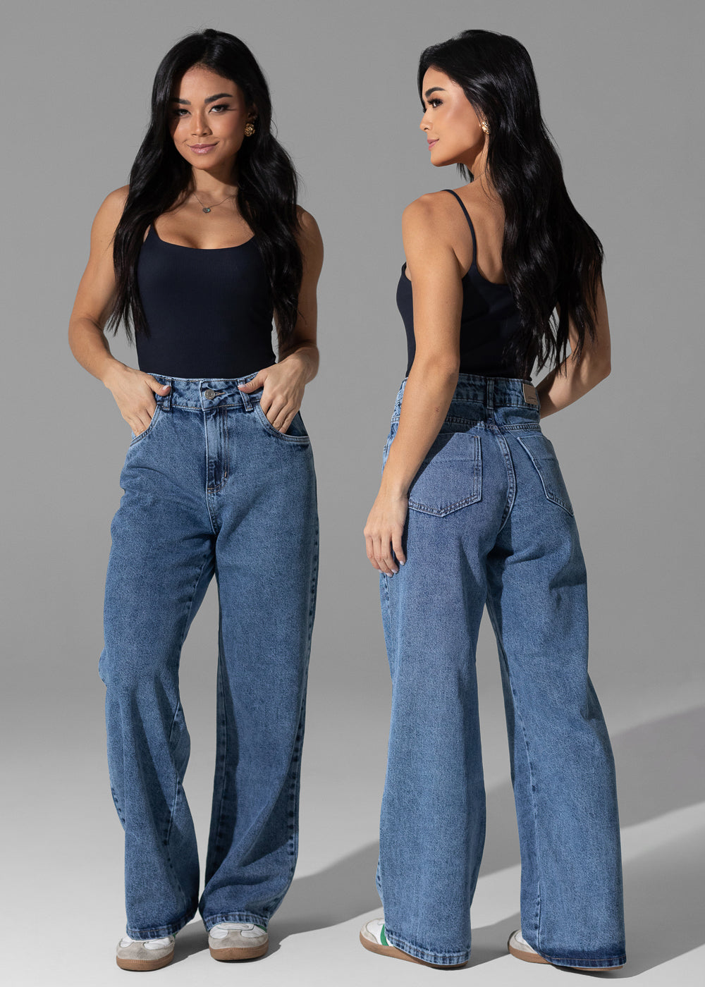 Calça Jeans Sawary Wide Leg Petit - 283018 AZUL