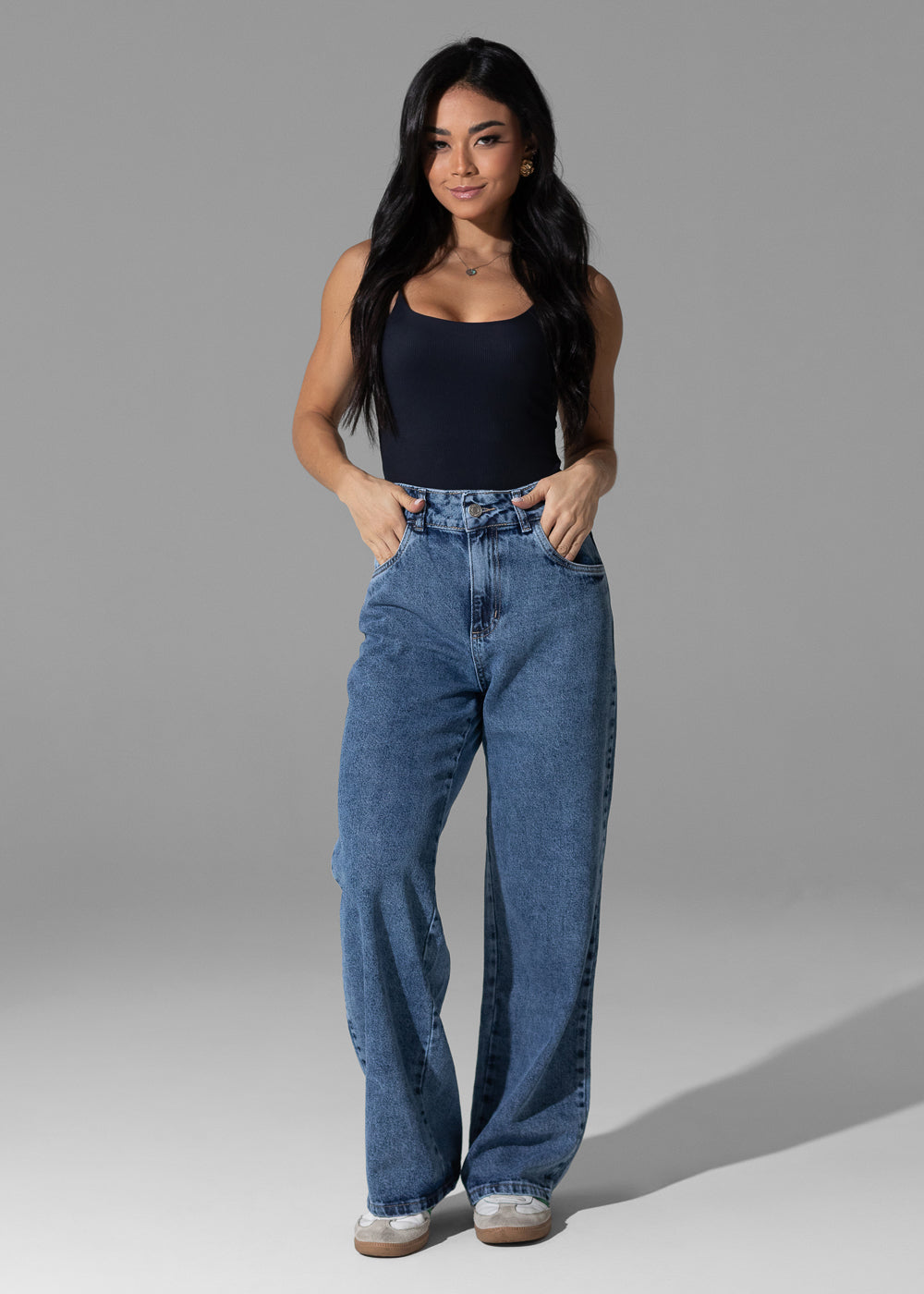 Calça Jeans Sawary Wide Leg Petit - 283018 AZUL