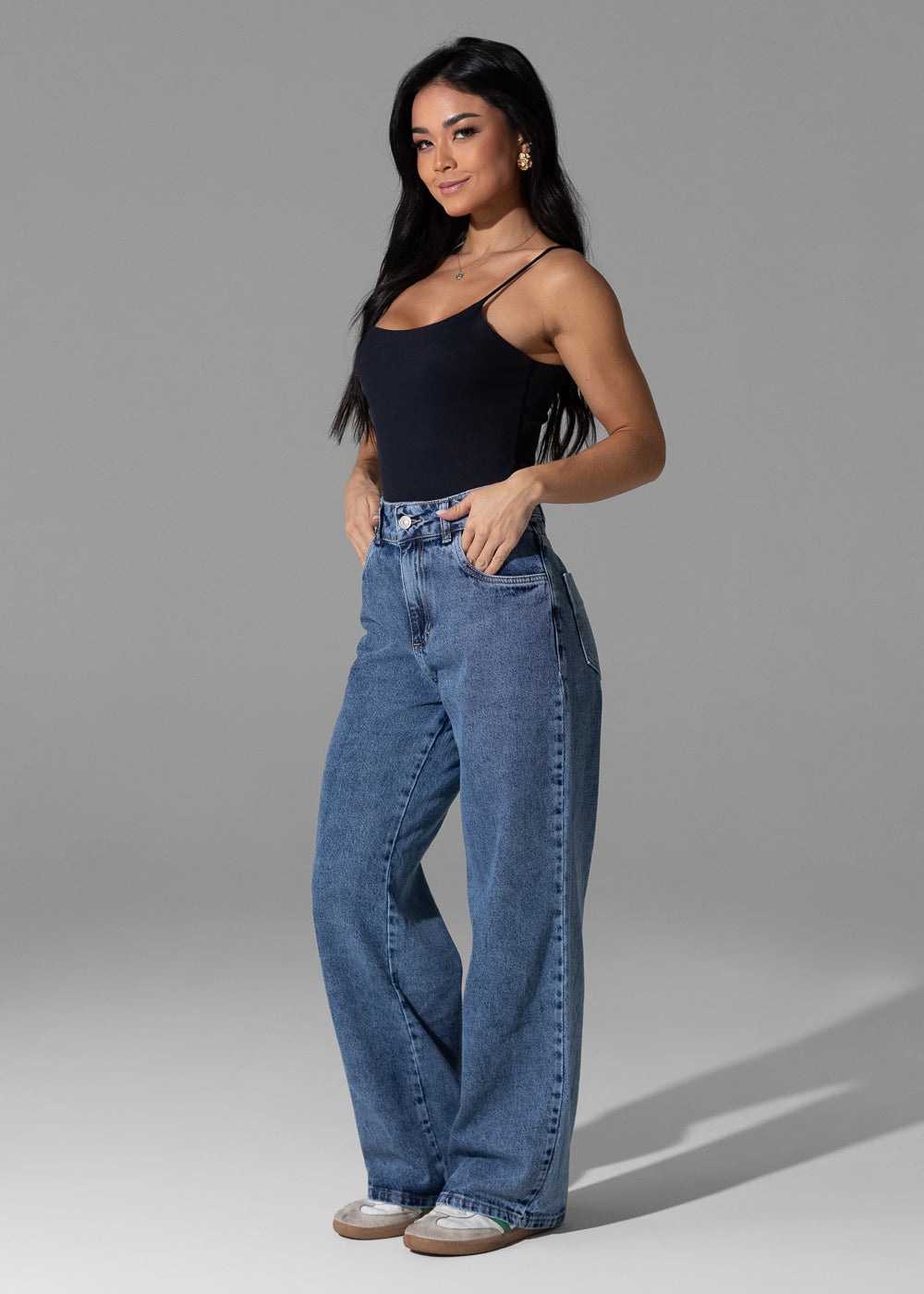 Calça Jeans Sawary Wide Leg Petit - 283018 AZUL