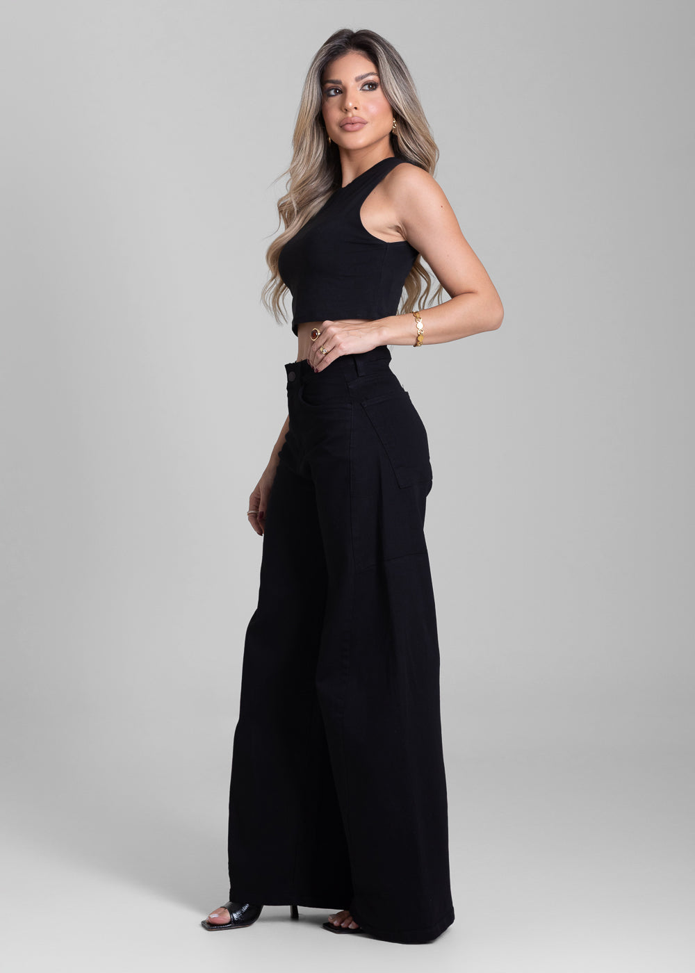 Calça Sarja Sawary Balloon - 283027 PRETO