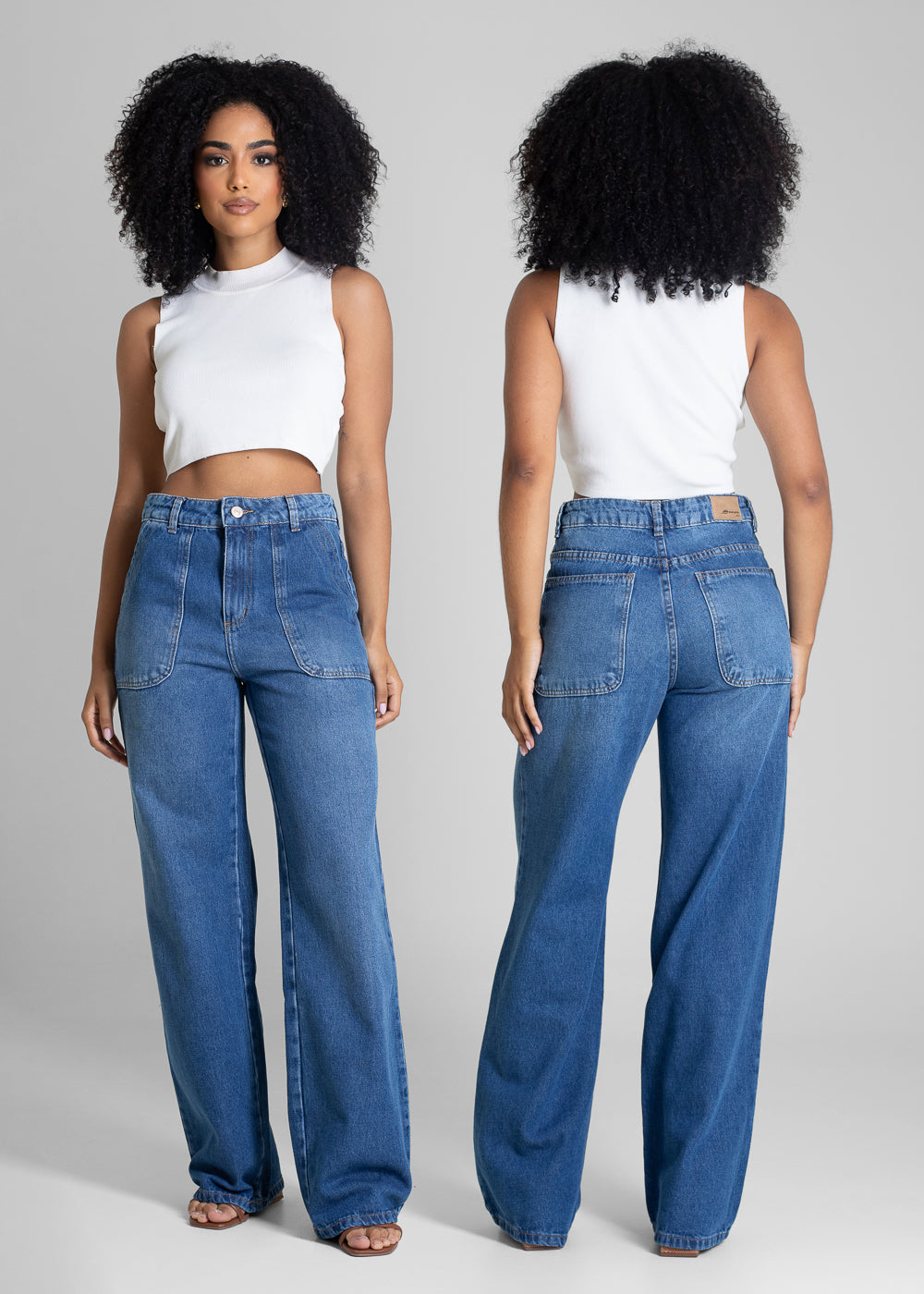 Calça Jeans Sawary Wide Leg - 283047 AZUL