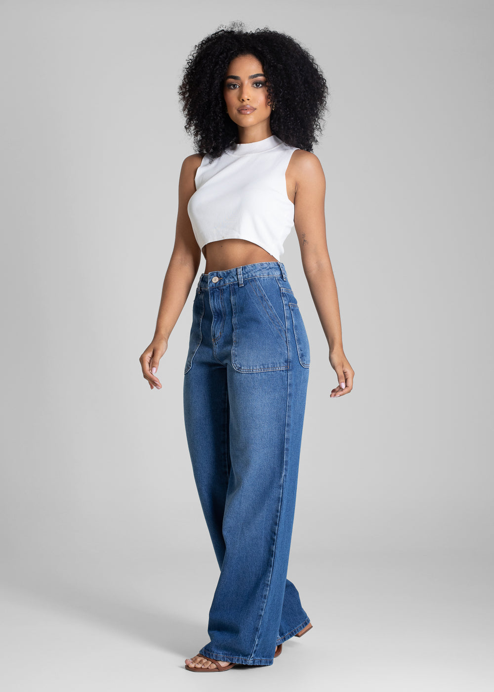 Calça Jeans Sawary Wide Leg - 283047 AZUL