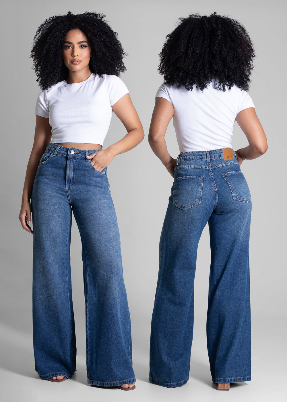 Calça Jeans Sawary Wide Leg - 283050 AZUL