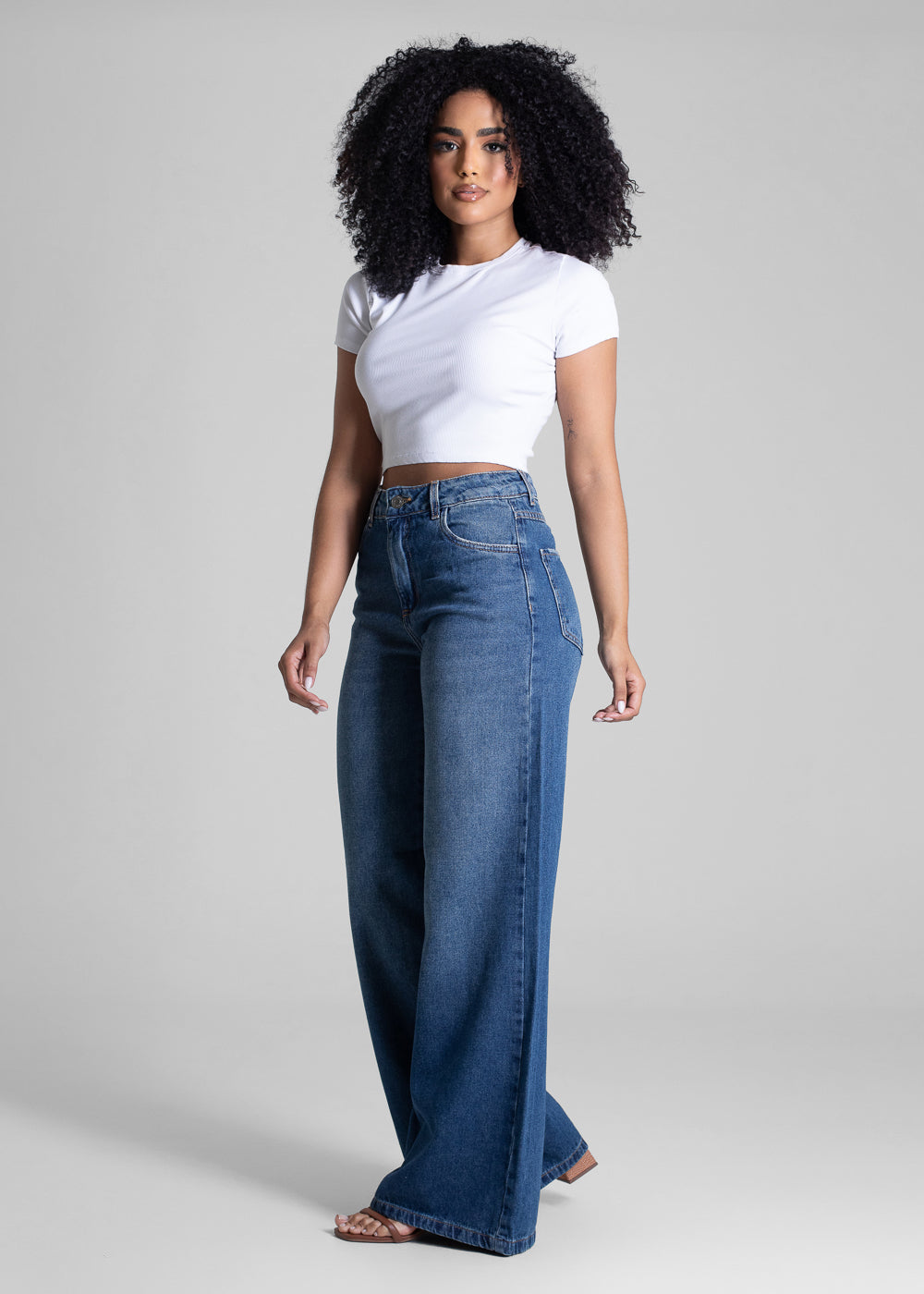 Calça Jeans Sawary Wide Leg - 283050 AZUL