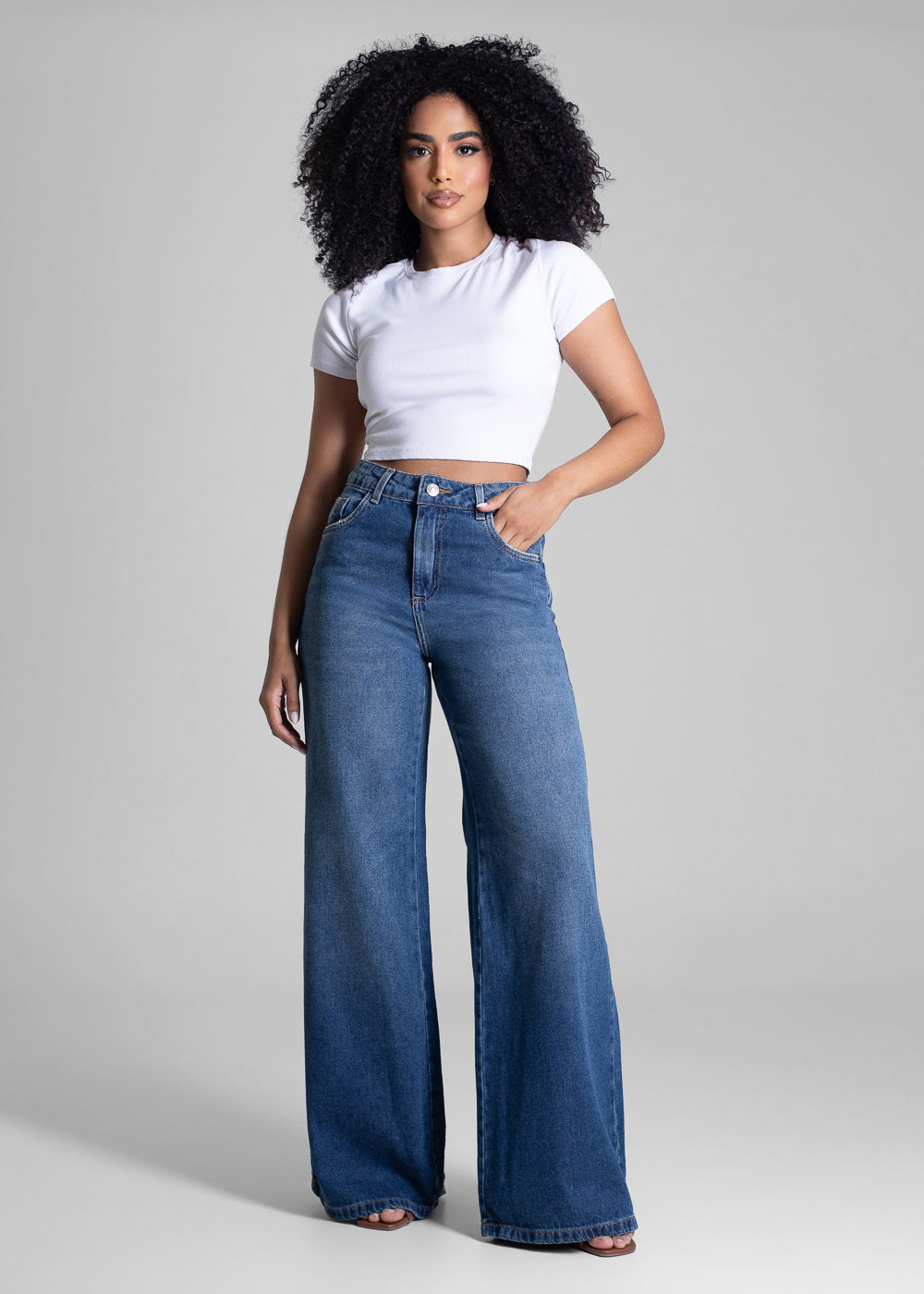 Calça Jeans Sawary Wide Leg - 283050 AZUL