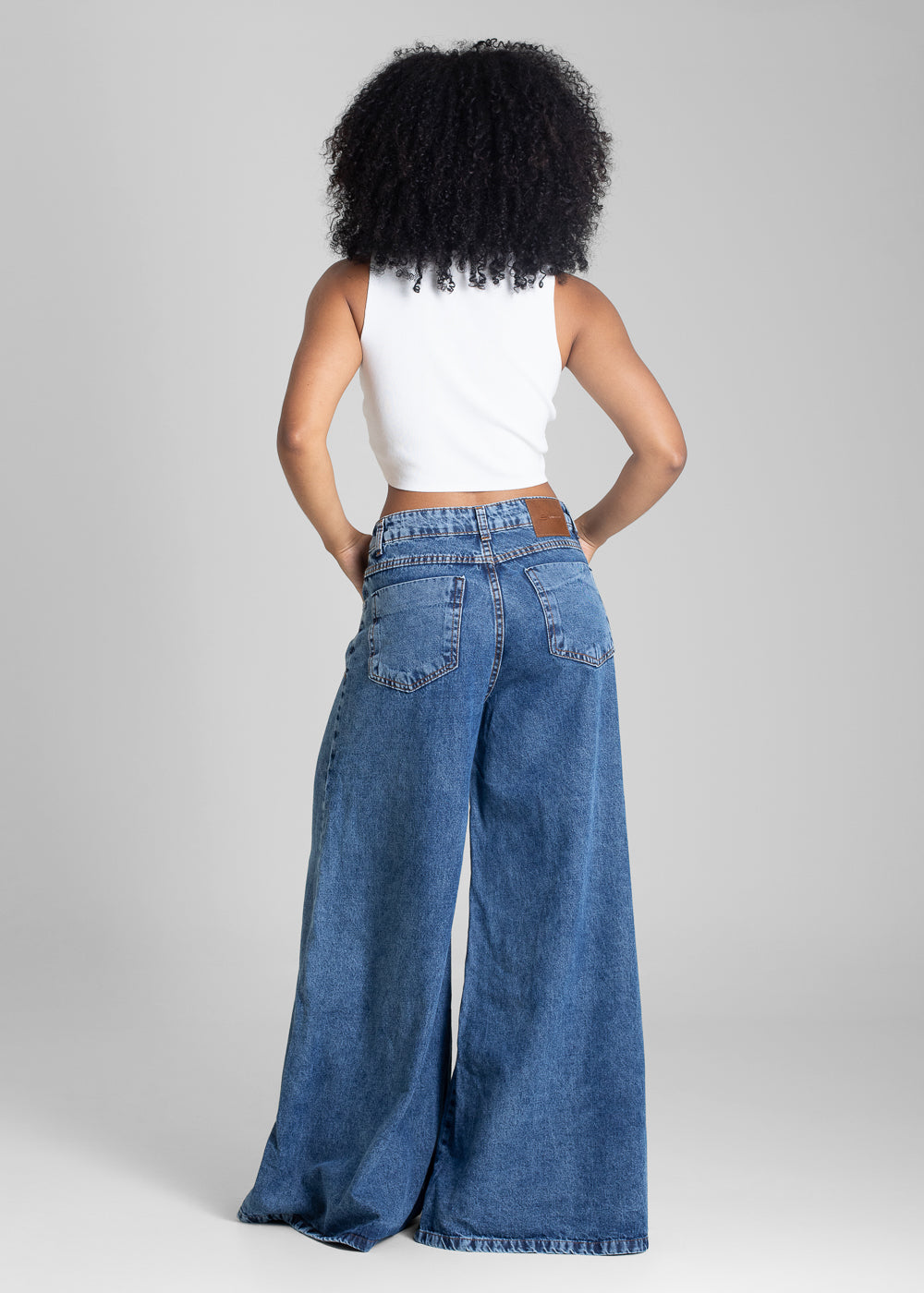 Calça Jeans Sawary Super Wide Leg - 283054 AZUL