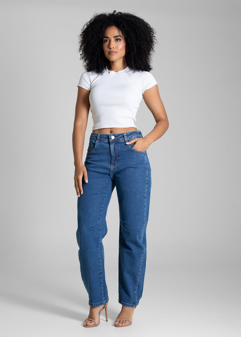 Calça Jeans Sawary Barrel - 283060 AZUL