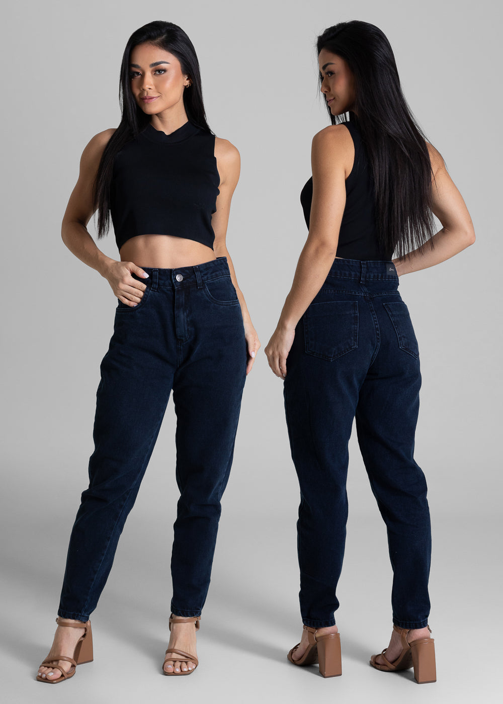 Calça Jeans Sawary Mom - 283061 PRETO