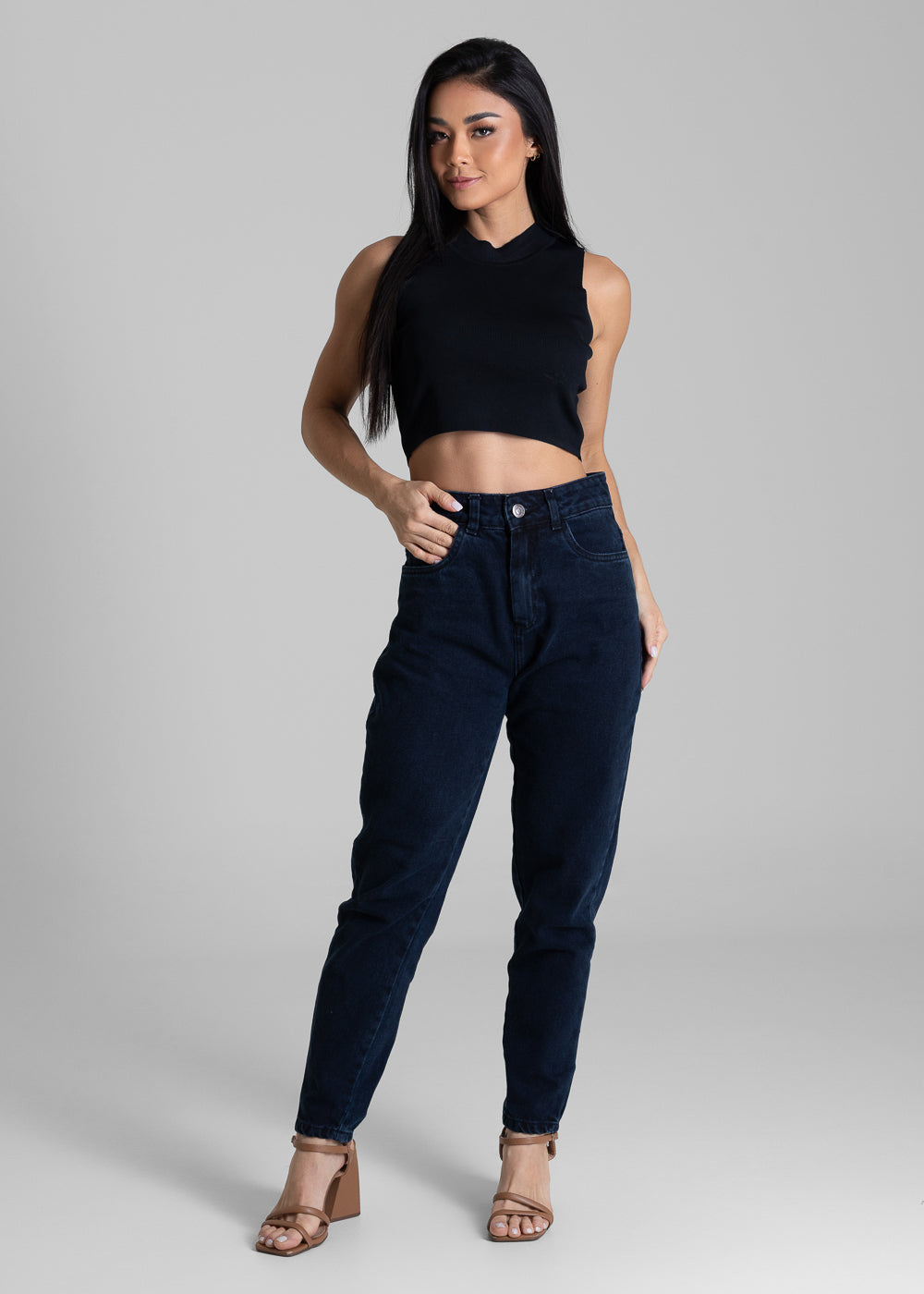 Calça Jeans Sawary Mom - 283061 PRETO