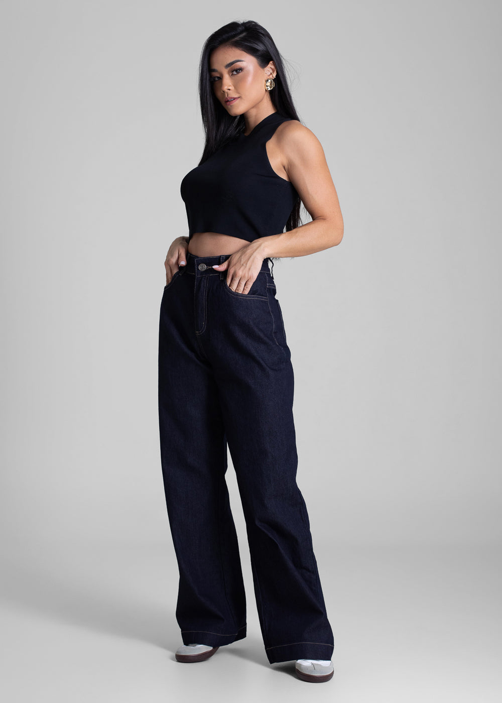Calça Jeans Sawary Wide Leg Petit - 283068 AZUL