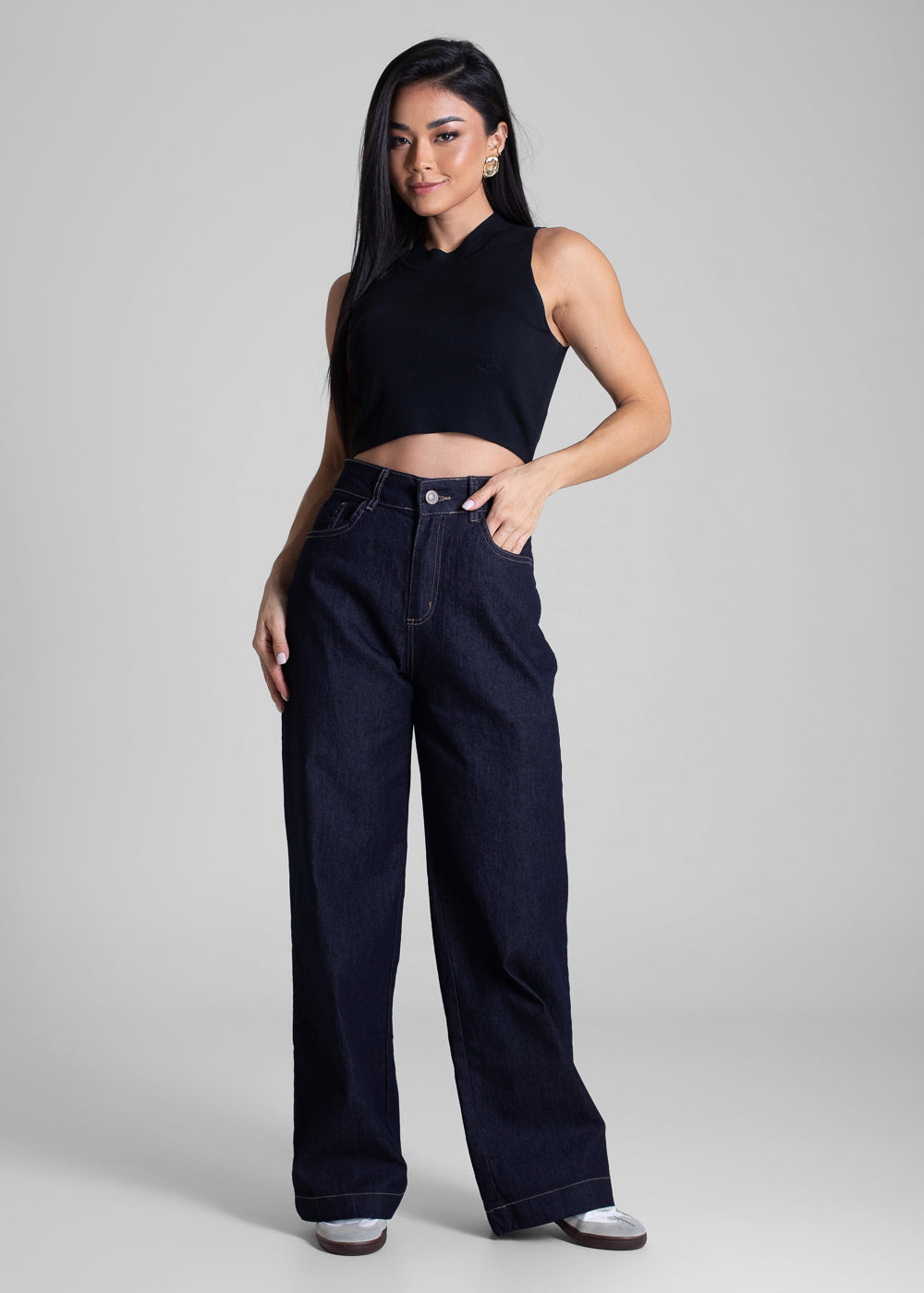 Calça Jeans Sawary Wide Leg Petit - 283068 AZUL