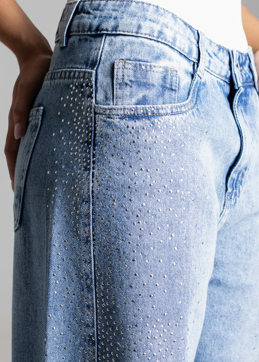 Calça Jeans Sawary Barrel Brilho - 283072 AZUL