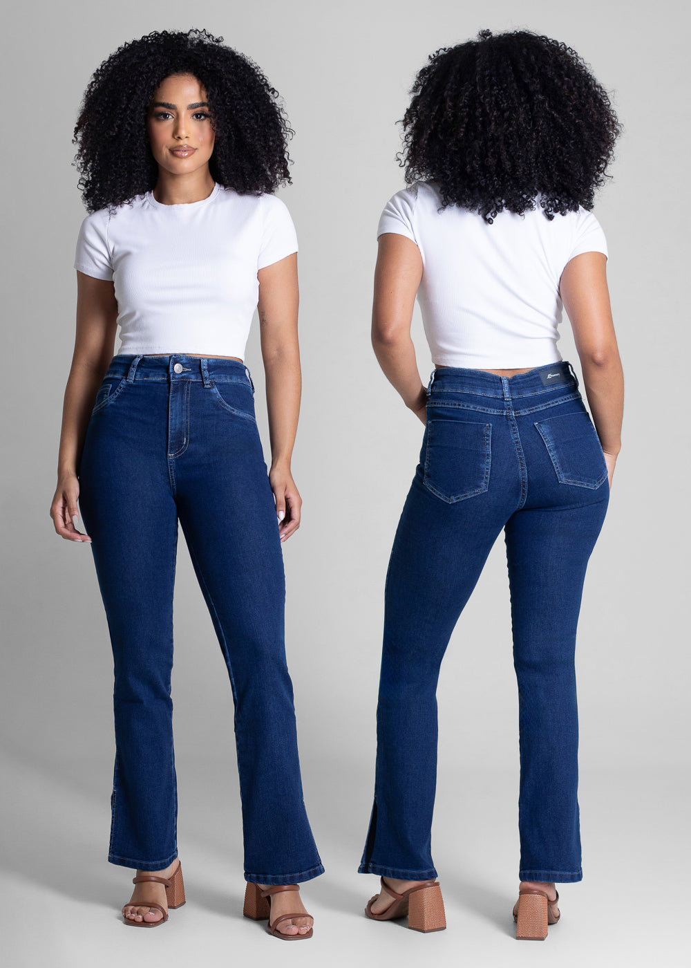 Calça Jeans Sawary Reta Fenda - 283106 AZUL