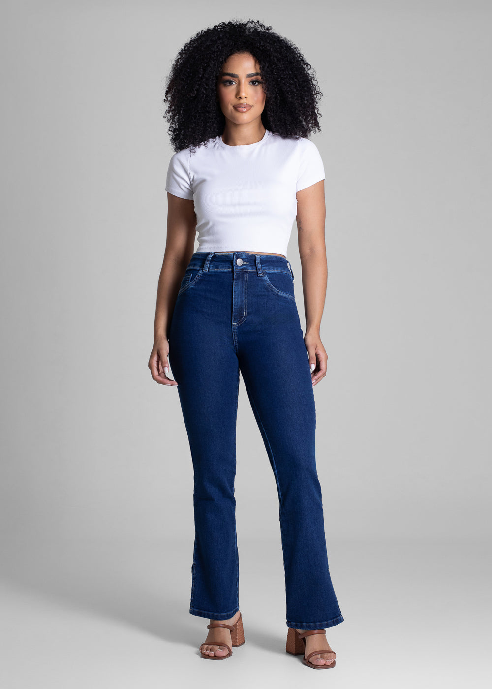 Calça Jeans Sawary Reta Fenda - 283106 AZUL