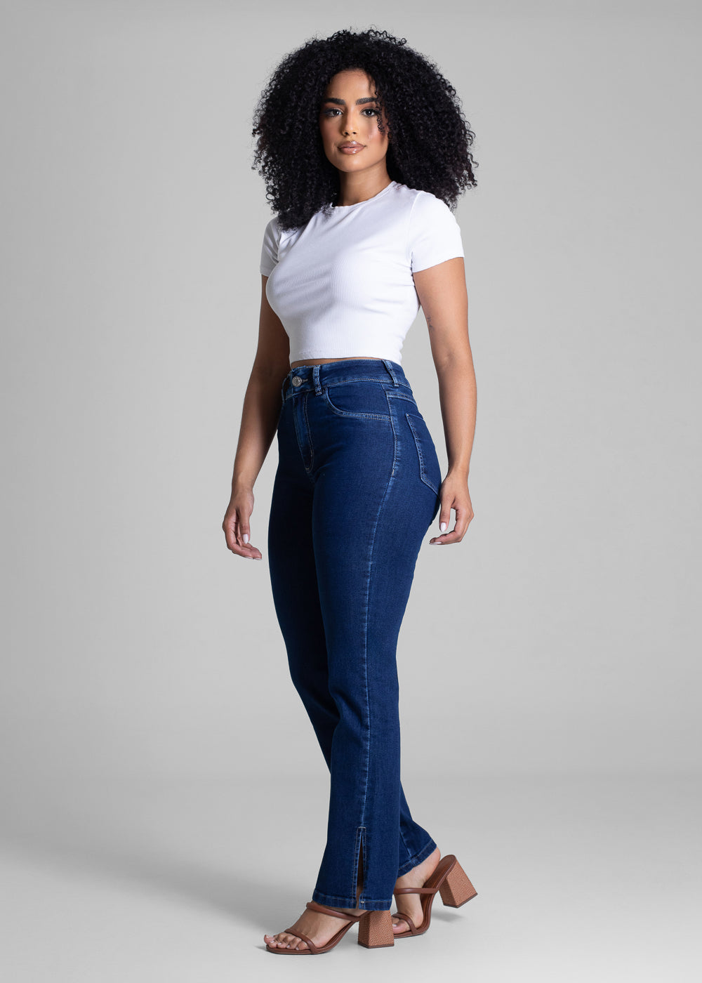 Calça Jeans Sawary Reta Fenda - 283106 AZUL