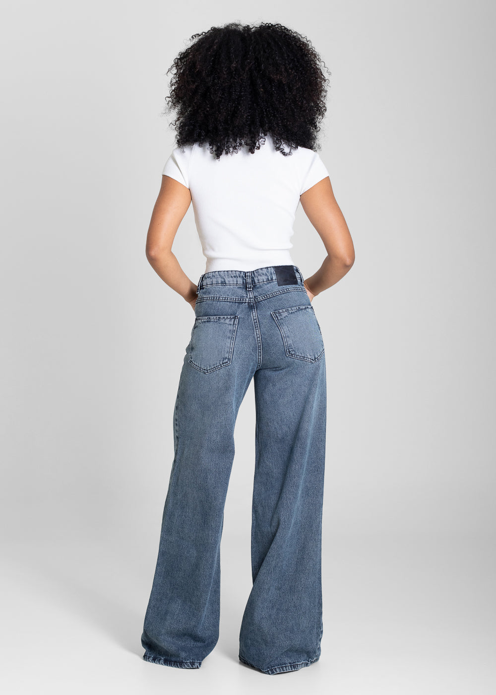Calça Jeans Sawary Wide Leg - 283120 PRETO
