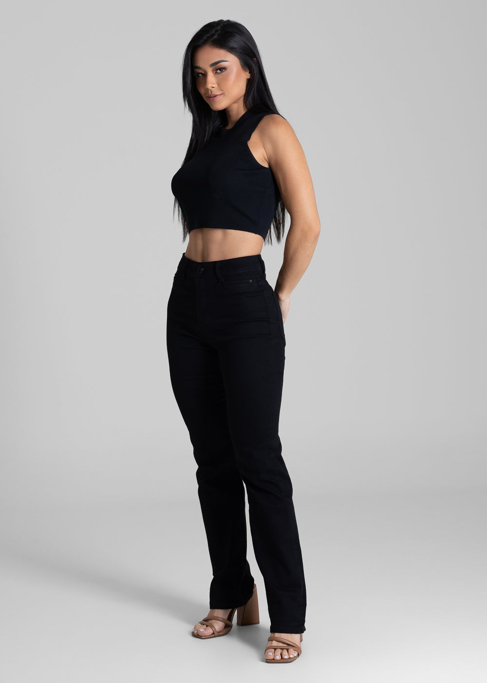 Calça Sarja Sawary Reta - 283139 PRETO