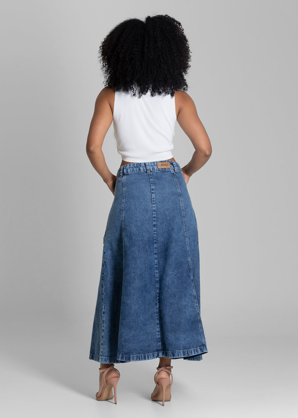 Saia Jeans Sawary Midi - 283140 AZUL