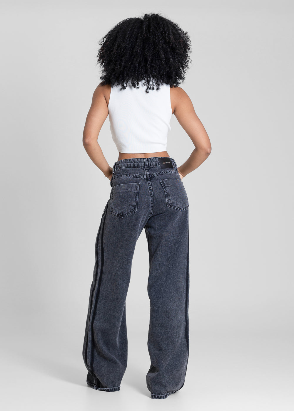 Calça Jeans Sawary Wide Leg - 283146 PRETO