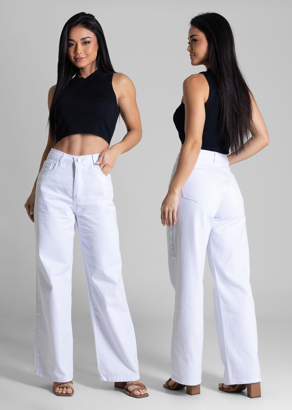 Calça Sarja Sawary Wide Leg Petit - 283151 BRANCO
