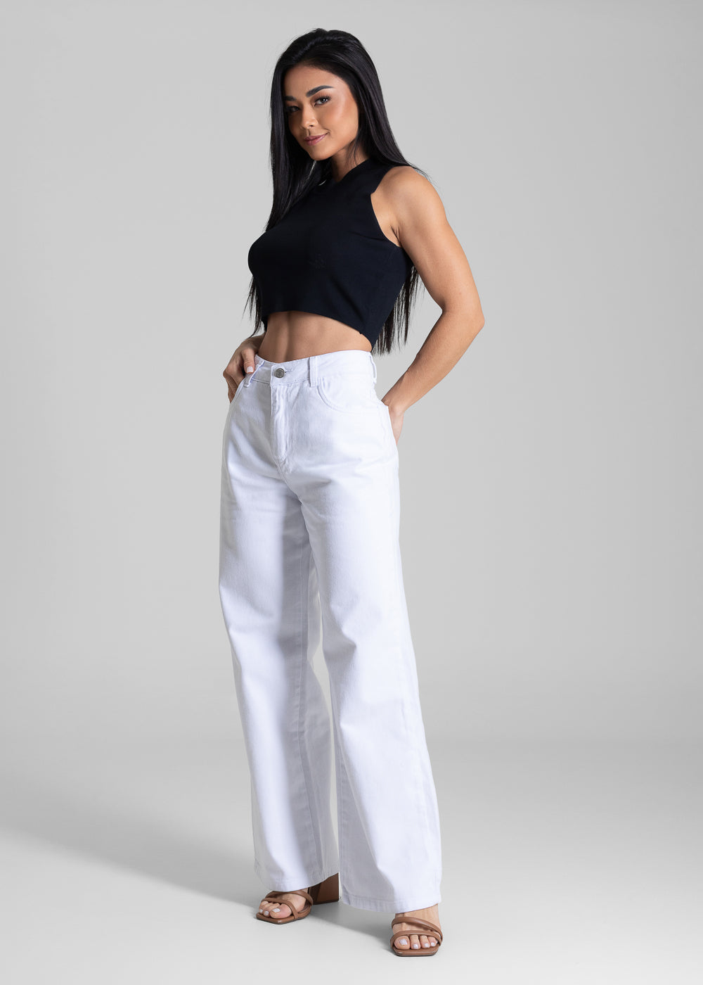 Calça Sarja Sawary Wide Leg Petit - 283151 BRANCO
