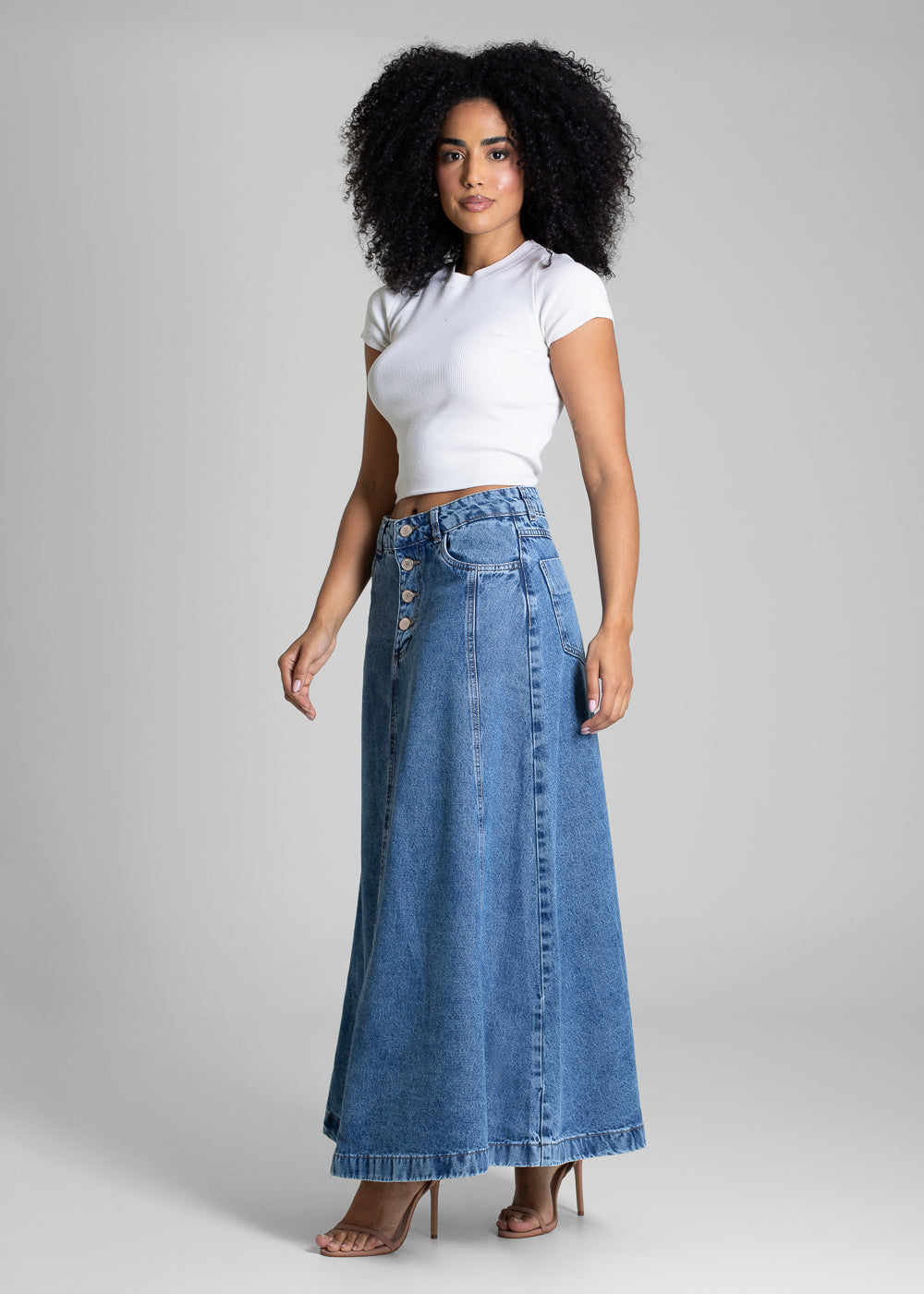 Saia Jeans Sawary Midi - 283152 AZUL