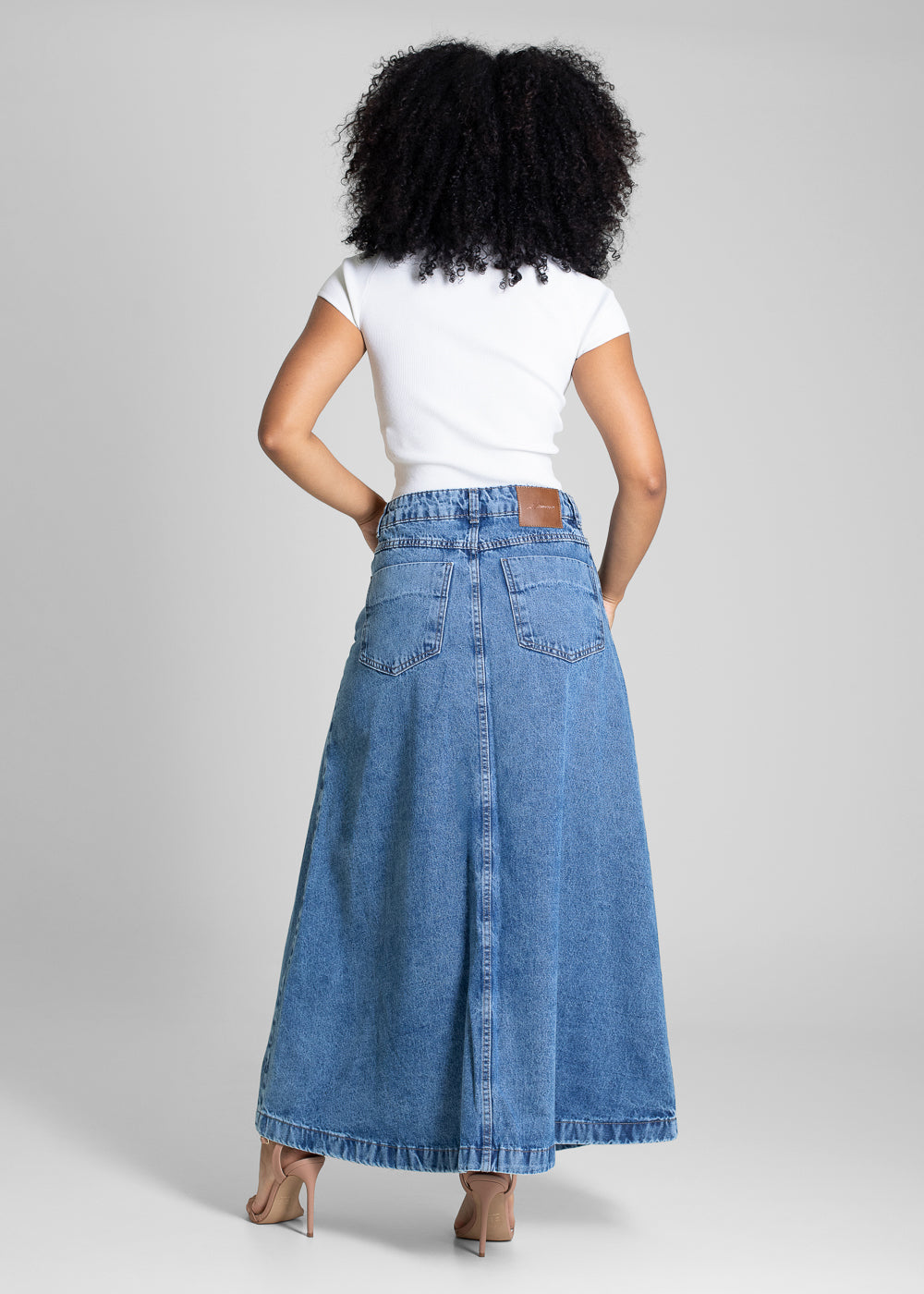 Saia Jeans Sawary Midi - 283152 AZUL
