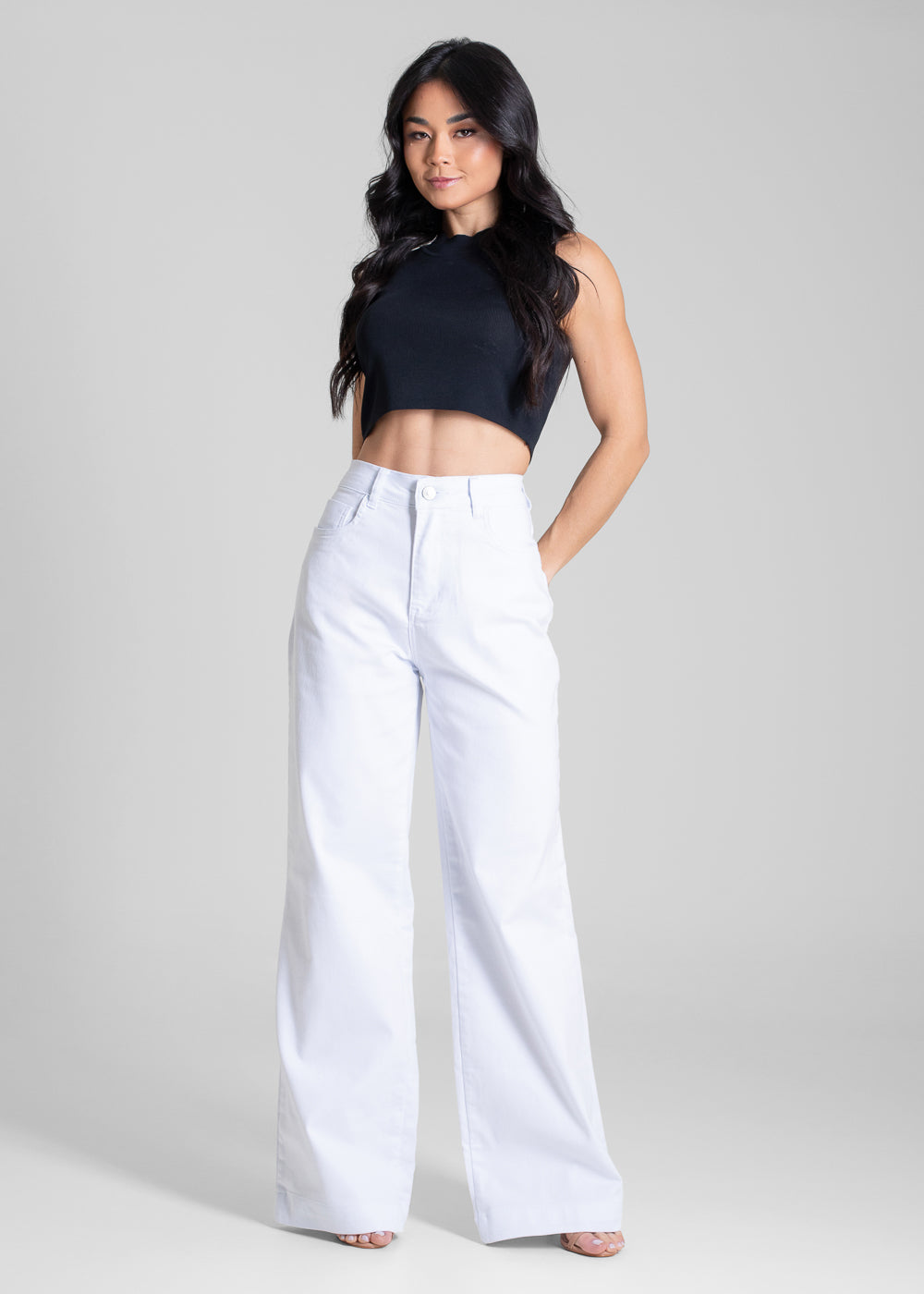Calça Sarja Sawary Wide Leg - 283154 BRANCO