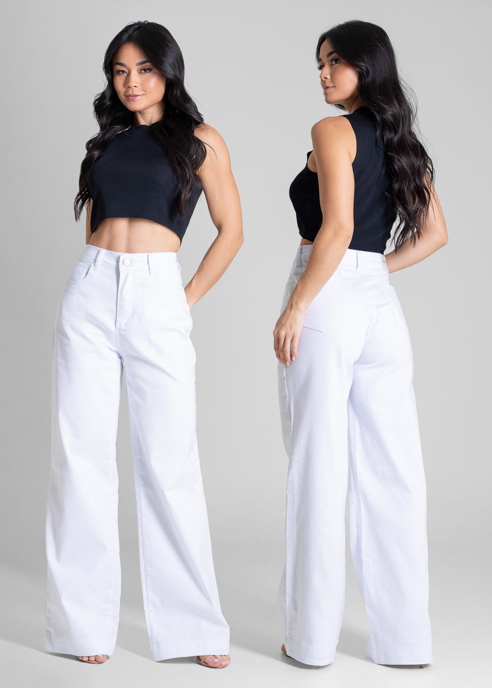 Calça Sarja Sawary Wide Leg - 283154 BRANCO