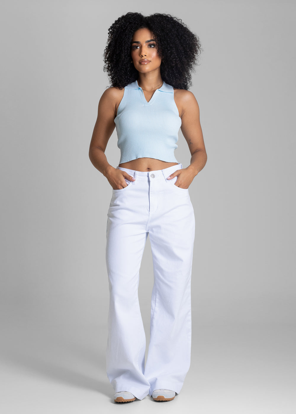 Calça Sarja Sawary Wide Leg Petit - 283155 BRANCO