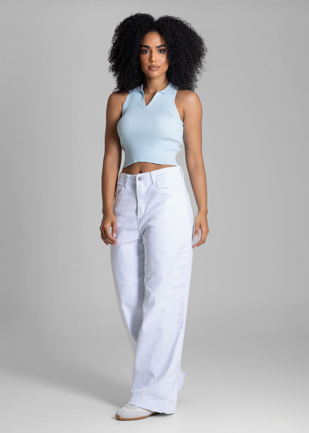 Calça Sarja Sawary Wide Leg Petit - 283155 BRANCO