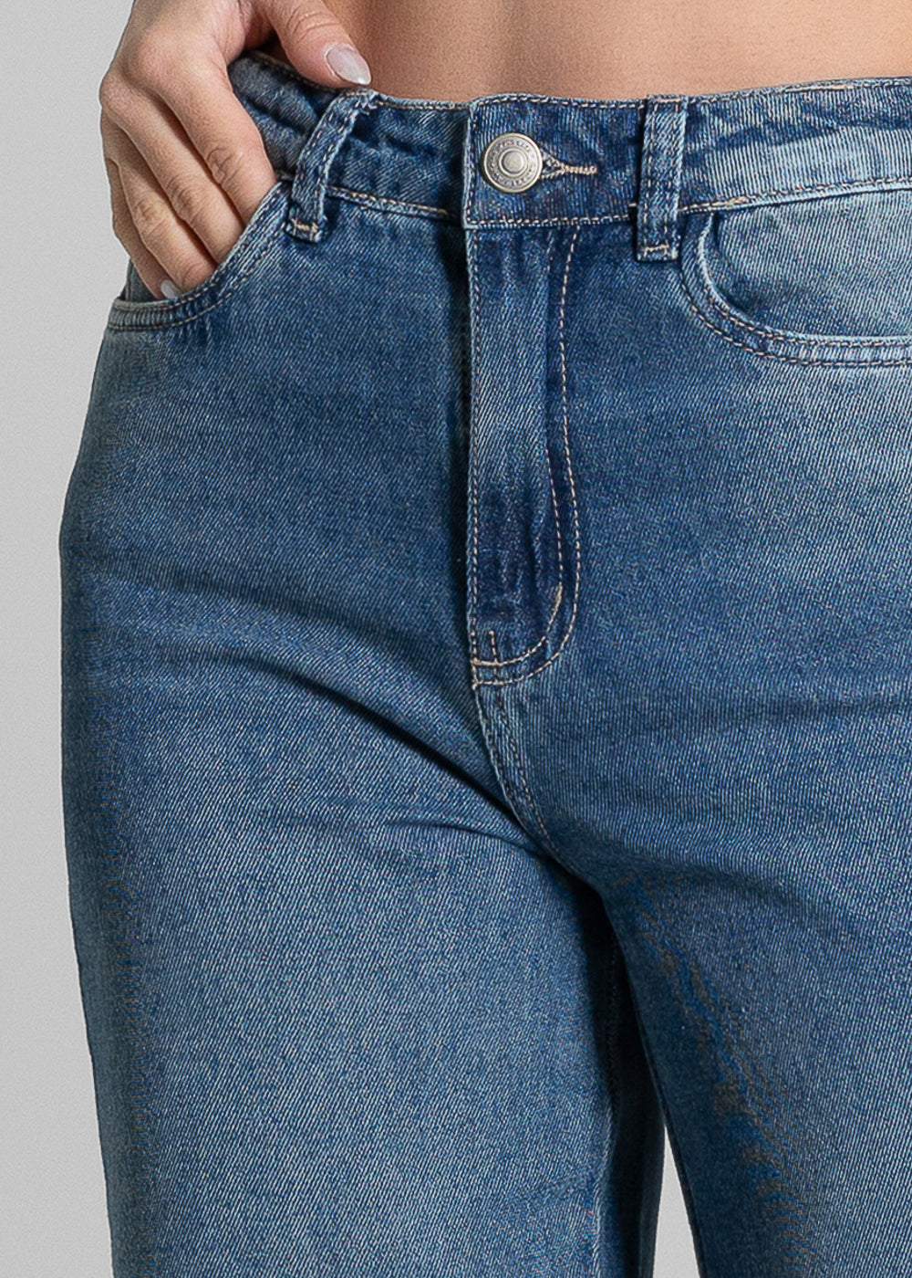 Calça Jeans Sawary Wide Leg Tachas - 283177 AZUL