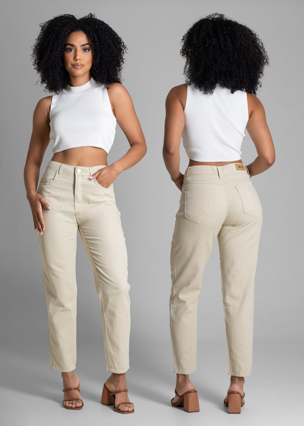 Calça Sarja Sawary Mom - 283210 BEGE