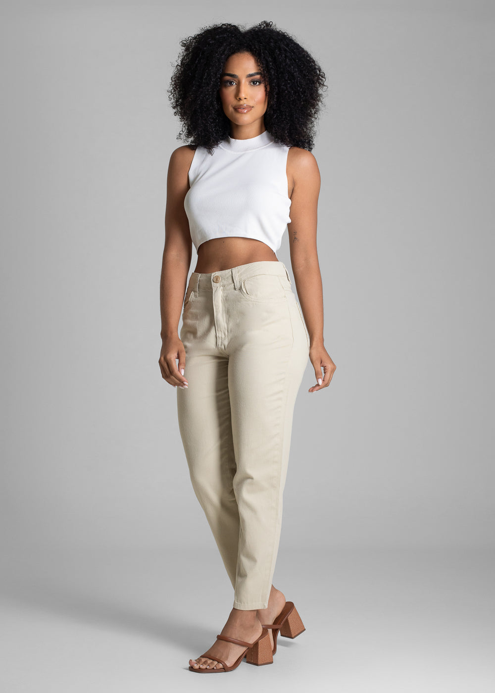 Calça Sarja Sawary Mom - 283210 BEGE